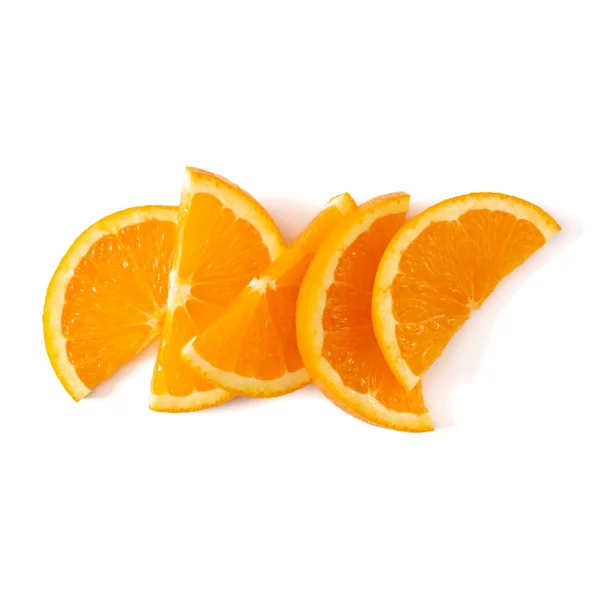 Orange Frukt Skiva Layout Isolerad Över Vit Bakgrund Närbild Matbakgrund — Stockfoto