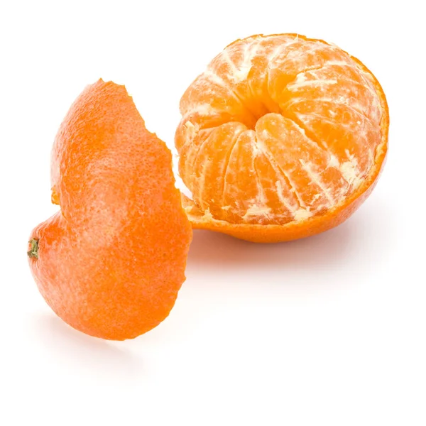 Geschälte Mandarinen Oder Mandarinen Isoliert Auf Weißem Hintergrund Ausschnitt — Stockfoto