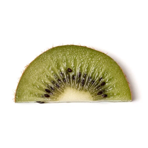 One Kiwi Fruit Slice Isolated White Background Closeup Half Kiwi — Stock Photo, Image