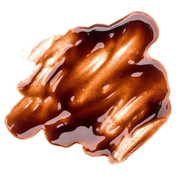 チョコレート シロップで孤立した白い背景を削除します トップ ビュー — ストック写真