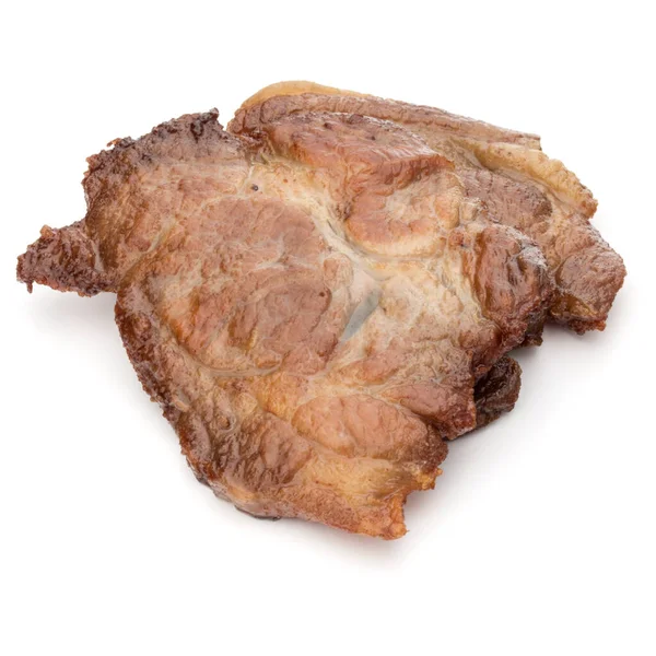 Cooked Fried Pork Meat Isolated White Background Cutout — Stock Photo, Image