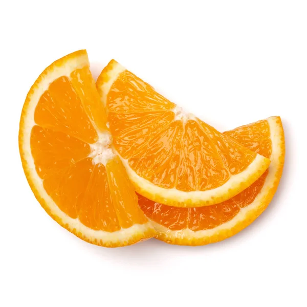 Orange Frukt Skiva Isolerad Vit Bakgrund Närbild Mat Bakgrund Platt — Stockfoto