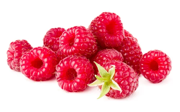 Ripe Raspberries Isolated White Background Close Royalty Free Stock Photos
