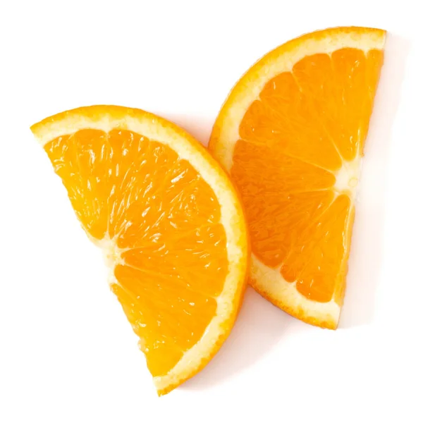 Oranžový Plátek Ovoce Rozložení Izolované Přes Bílé Pozadí Detailní Záběr — Stock fotografie