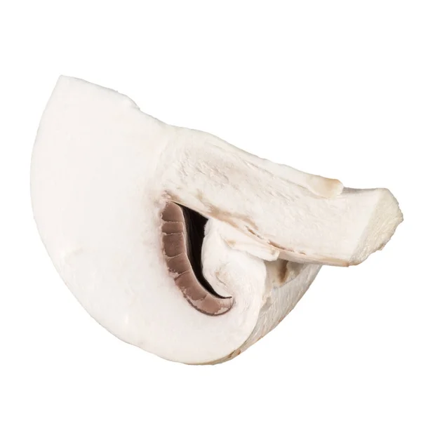 Sliced Champignon Mushroom Isolated White Background Shadow — 스톡 사진