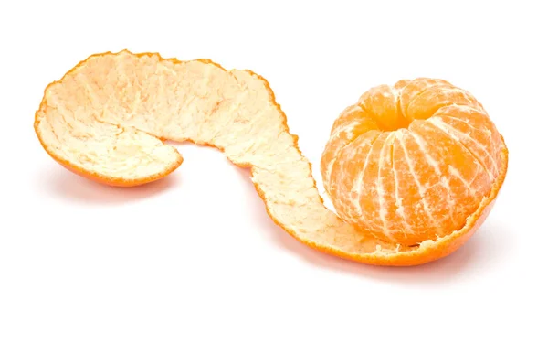 Peeled Tangerine Mandarin Fruit Isolated White Background Cutout — Stock Photo, Image