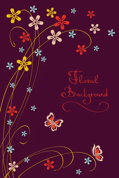 Fondo floral lindo. Tarjeta vectorial moderna para diferentes eventos — Archivo Imágenes Vectoriales