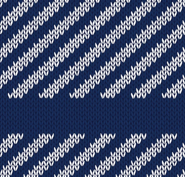 スタイル シームレスな青白色ニット ベクトル パターン — ストックベクタ