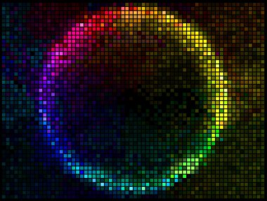 yuvarlak kare piksel renkli mozaik vektör banner.multicolor abst