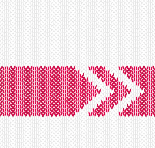 Stil kesintisiz beyaz ile kırmızı ok renkli örgü vektör desen — Stok Vektör