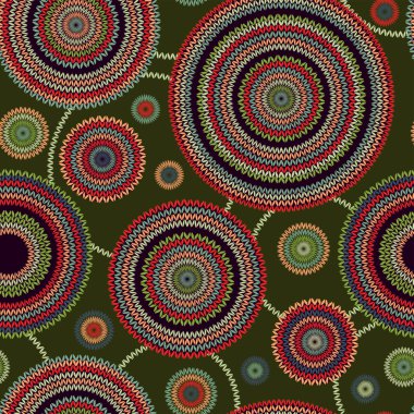 soyut sorunsuz etnik tarzı daire basit renkli vektör iğne