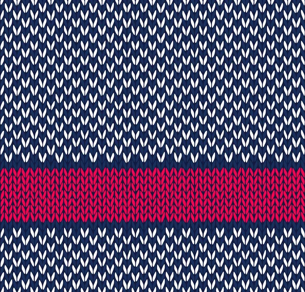 Style Seamless Marine Bleu Blanc Rouge Couleur tricoté vecteur Patter — Image vectorielle