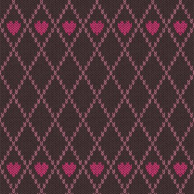 Stil sorunsuz pembe kahverengi renkli örgü deseni