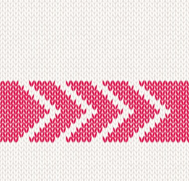 Stil kesintisiz beyaz ile kırmızı ok renkli örgü vektör desen