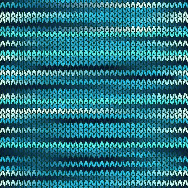 Styl vzor bezešvé pletené melanže. modré tyrkysové černé whi — Stockový vektor