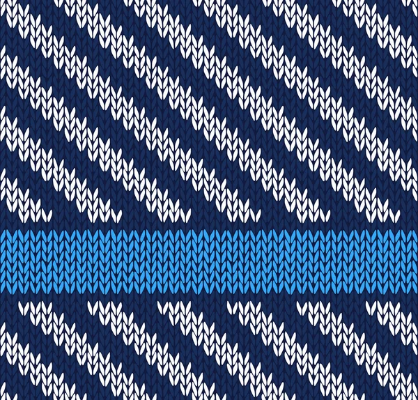 Style Seamless Marine Bleu Blanc Couleur tricoté motif vectoriel — Image vectorielle