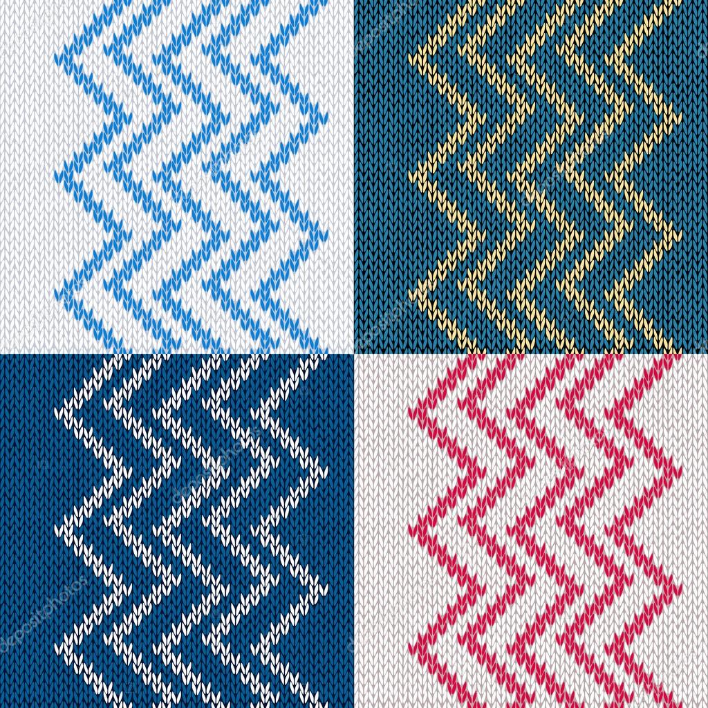 Set of Seamless Knitted Pattern. Knit Texture, Beautiful Fabric