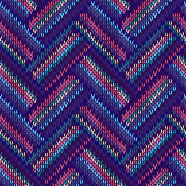 Seamless Color Knitted Pattern — Stock Vector