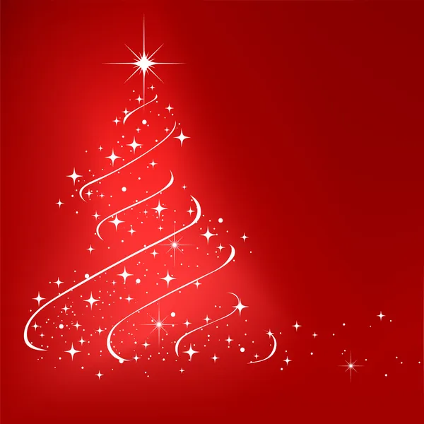 soyut kış kırmızı arka plan ile yıldızlar Noel ağacı