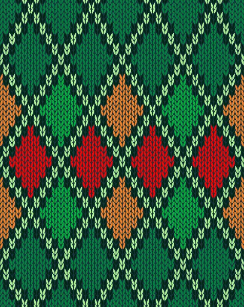 Naadloze Kerstmis gebreide patroon. stijl brei wollen jacquard o — Stockvector