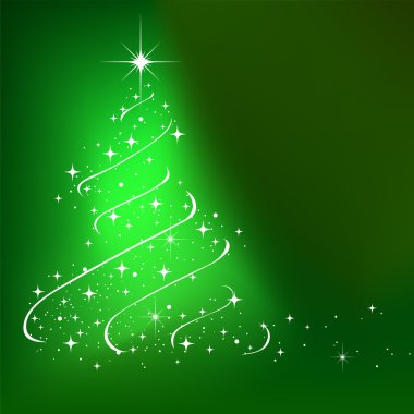 Yıldızlar Noel ağacı ile kış arka plan