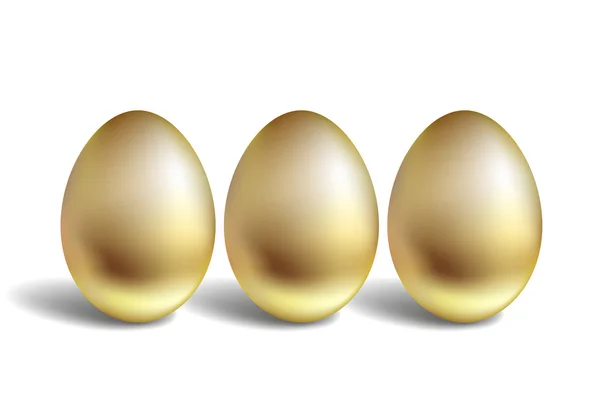 Conceito de ovo de vetor de ouro. Ovos dourados únicos — Vetor de Stock