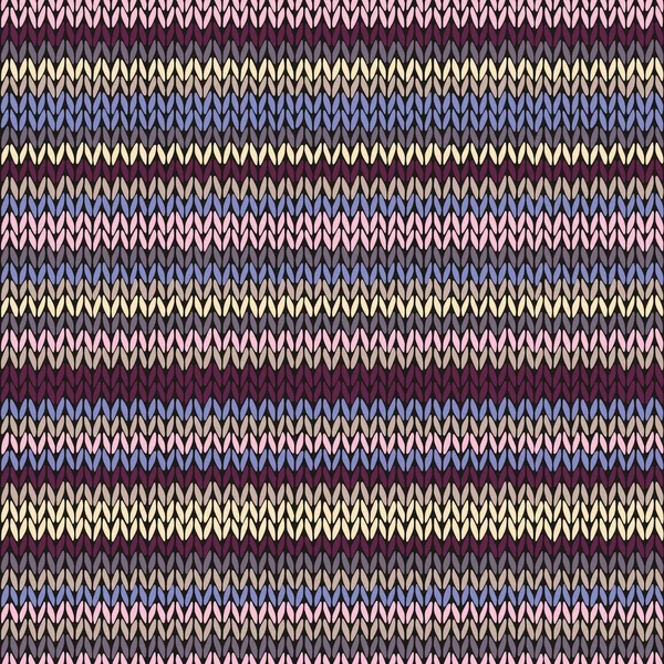 Sömlös färg randig stickad mönster — Stock vektor