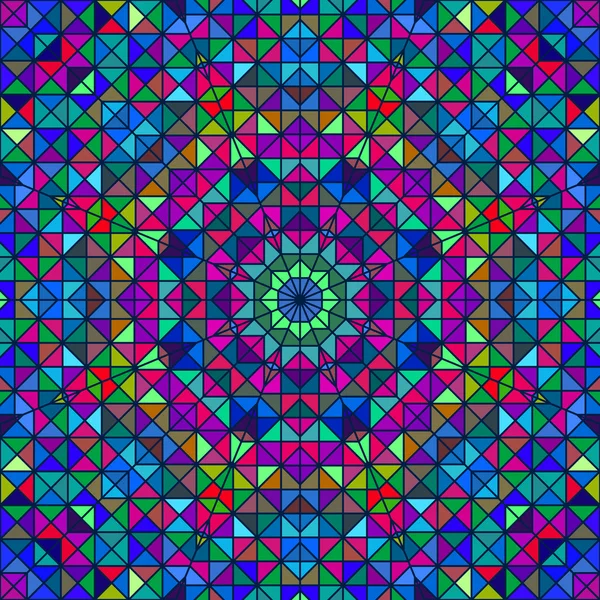 色抽象的な幾何学的なレトロなパターン。ステンド グラスの窓 — ストックベクタ