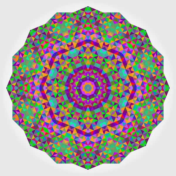 Abstract colorful circle backdrop. Geometric vector mandala. Mos — Stock Vector
