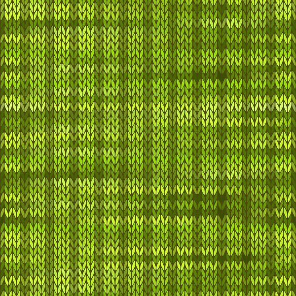 Modèle de mélange tricoté sans couture de style. Illus vecteur de couleur verte — Image vectorielle