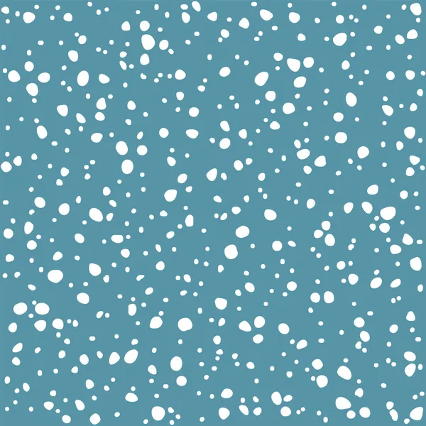 Falling snow seamless pattern. White snow and blue sky vector background. Winter snowfall — Stock Vector