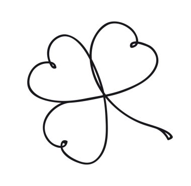 Yonca yaprağı. Devamlı çizgi sanatı