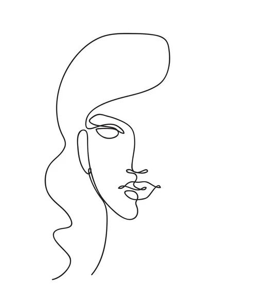Обличчя Дівчини Приваблива Молода Жінка Портрет Концепції Жіночої Краси Малюнок — стоковий вектор