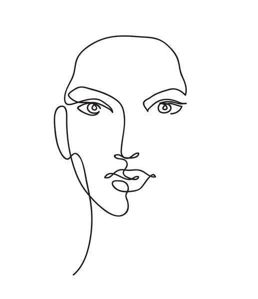 Hermosa Cara Chica Atractivo Joven Mujer Retrato Concepto Belleza Femenina — Vector de stock