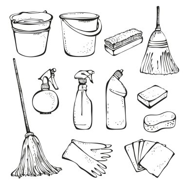 Cleaning tools clipart