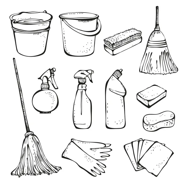 Cleaning tools — Stock Vector