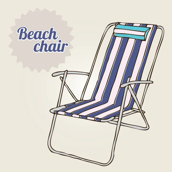 Resimde plaj sandalyesi. arka plan seyahat — Stok Vektör