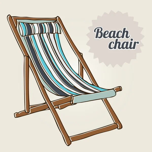 Fond de voyage avec chaise de plage — Image vectorielle