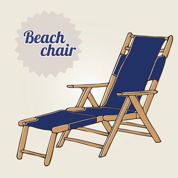 Travel vintage background with beach chair — Stock Vector