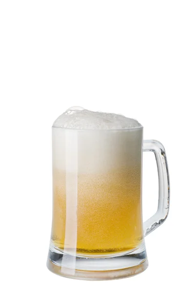 Caneca de cerveja com espuma — Fotografia de Stock