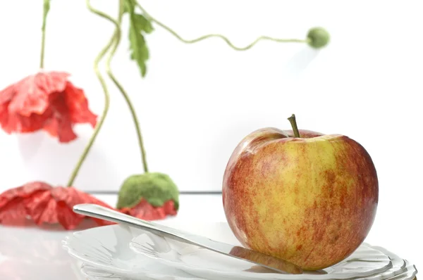 Cibo di mele su bianco — Foto Stock