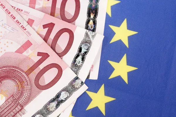 Ten euro banknotes — Stock Photo, Image