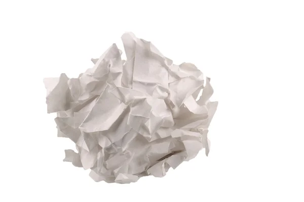 Na białym tle zgniotu papieru — Zdjęcie stockowe