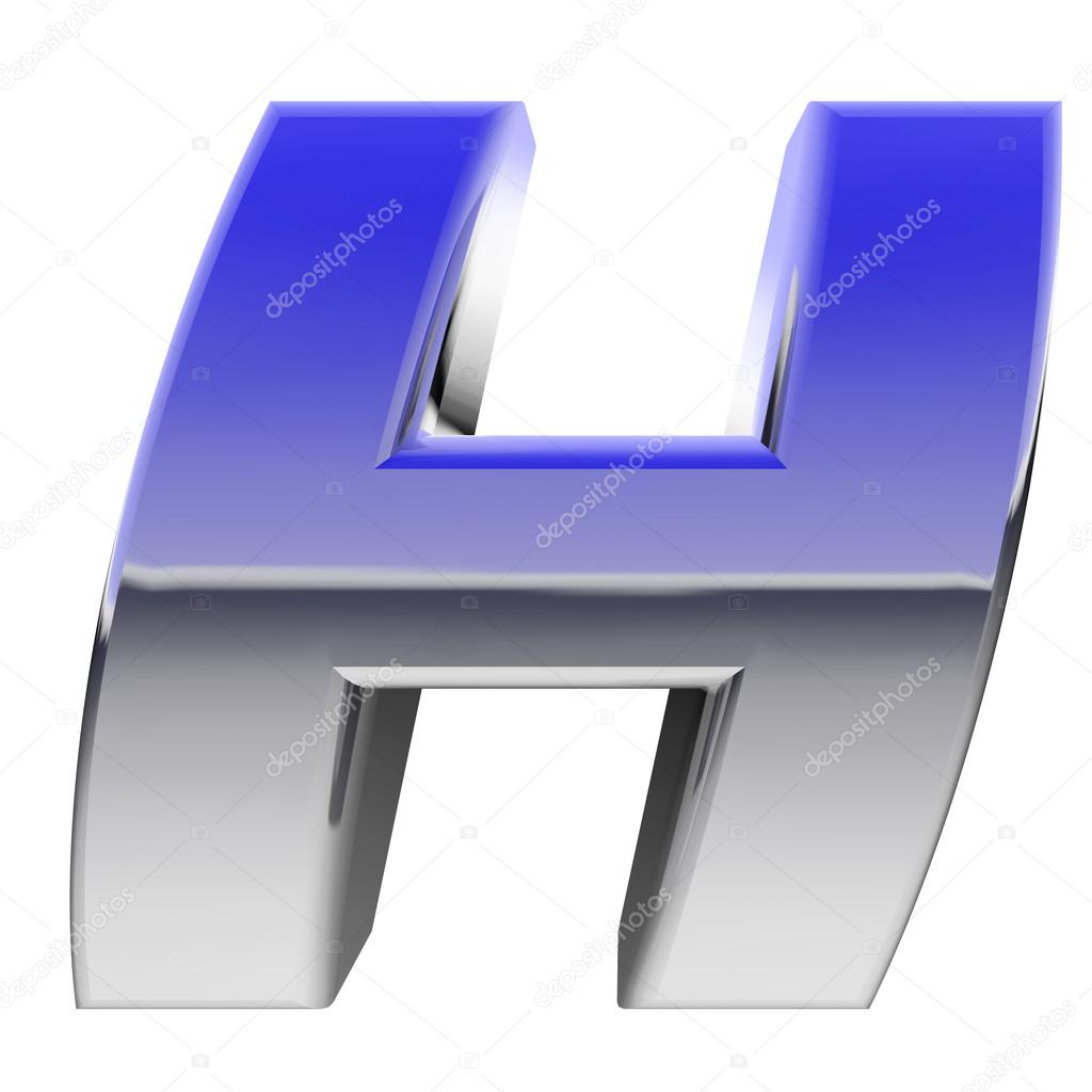 Cromo Alfabeto Simbolo Lettera H Con Colore Sfumati
