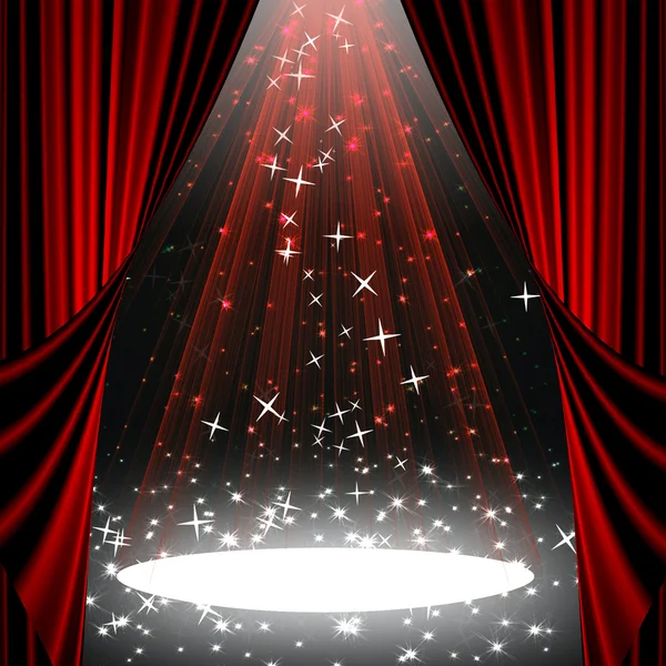 Movie or theatre curtain with some glitters on it — Stock Photo, Image