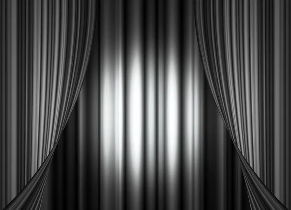 光と影との灰色段階のカーテン — ストック写真