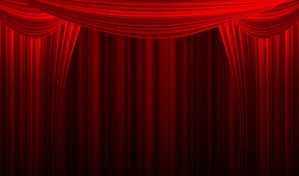 Roter Vorhang verblasst zu dunkel — Stockfoto