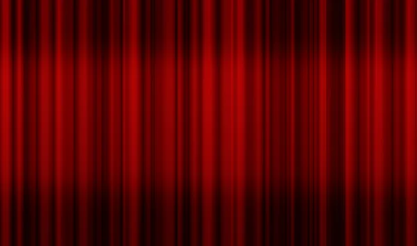 Roter Vorhang verblasst zu dunkel — Stockfoto