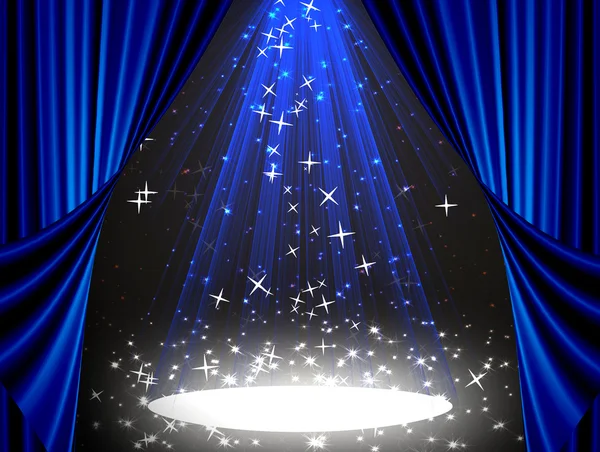 Spotlight on stage curtain — Stock Photo, Image