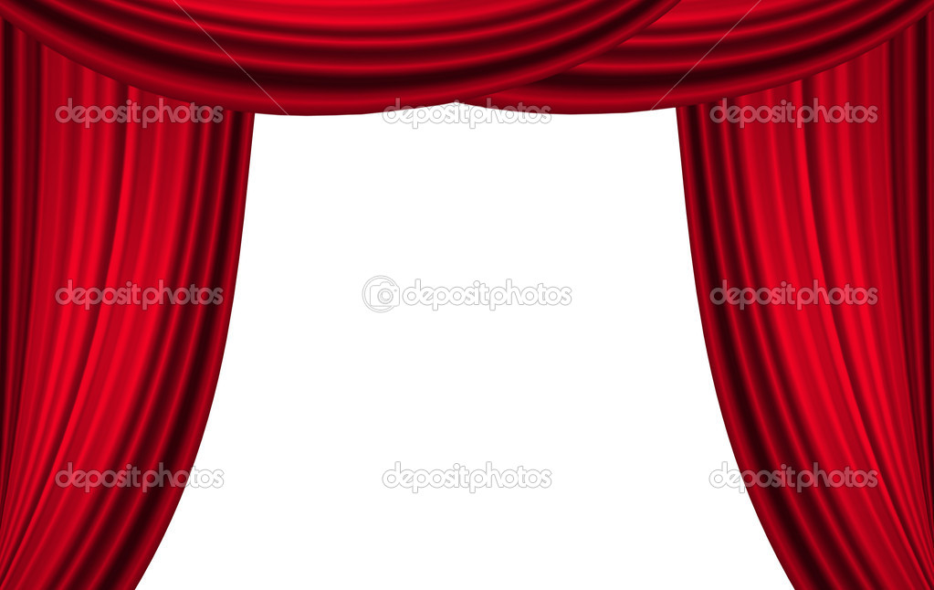 Spotlight on stage curtain
